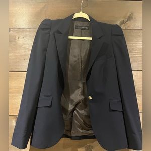 Zara navy puff sleeve blazer. Size medium.